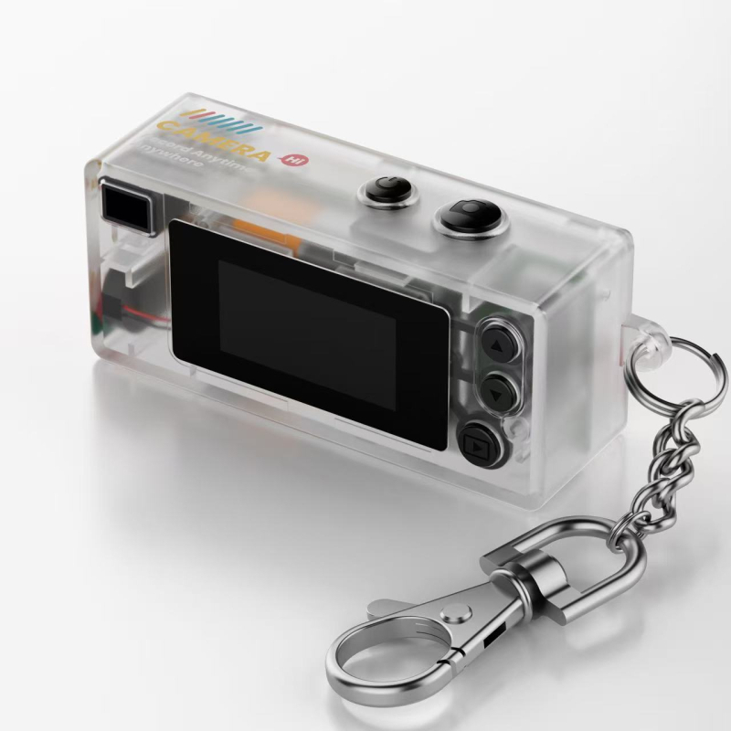 Prozirna mini kamera za privjesak za torbu, 0,96 inčni LCD, senzor 1–5 MP, TF kartica za pohranu, ABS kućište, snimanje videa i fotografiranje
