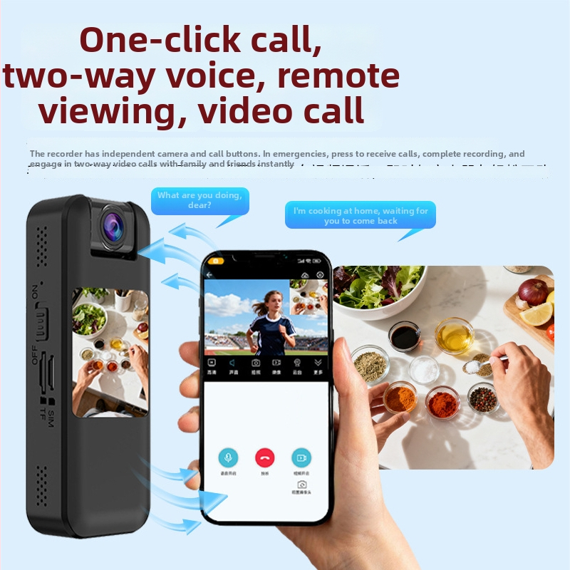 Prijenosni videorekorder s 1,3-inčnim LCD-om, 4G udaljeno video pozivanje, kamera na tijelu sa stražnjim klipom, 1080p, noćni vid, snimanje preko Wi‑Fi