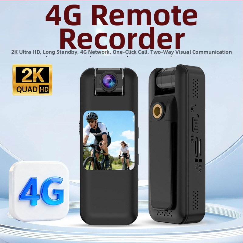 Prijenosni videorekorder s 1,3-inčnim LCD-om, 4G udaljeno video pozivanje, kamera na tijelu sa stražnjim klipom, 1080p, noćni vid, snimanje preko Wi‑Fi