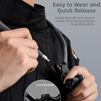 Στήριγμα λαιμού για κάμερες δράσης, PC-ABS + silica gel, αντοχή 5 kg, βάρος 0,38 kg, δυνατότητα παραμετροποίησης