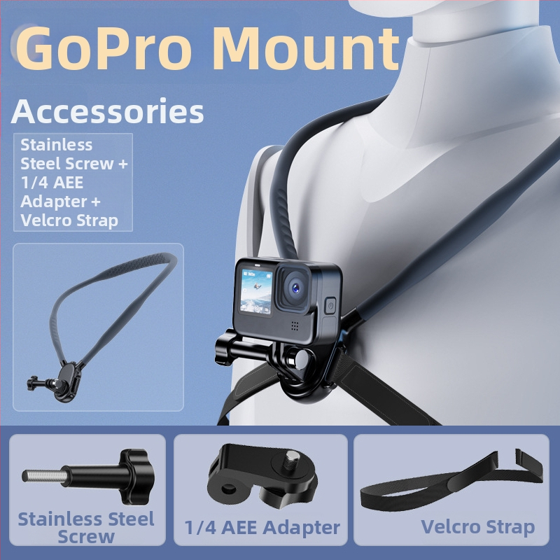 Στήριγμα λαιμού για κάμερες δράσης, PC-ABS + silica gel, αντοχή 5 kg, βάρος 0,38 kg, δυνατότητα παραμετροποίησης