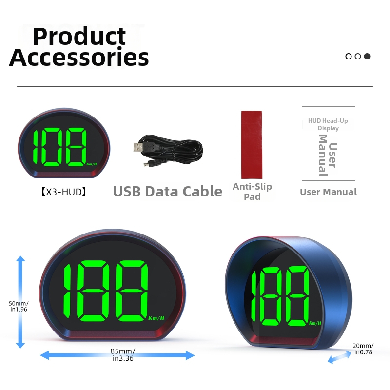 X3 auto HUD displejs – tiešs attēlojums, GPS/Beidou signāls, USB barošana, saderīgs ar visiem automobiļiem, HD izšķirtspēja