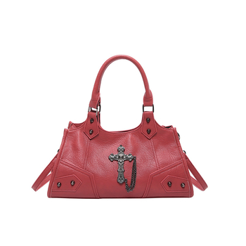 Ženska PU motociklistička torba preko ramena, baguette stil, horizontalni kvadratni oblik, džep na zatvarač, zimsko izdanje 2025