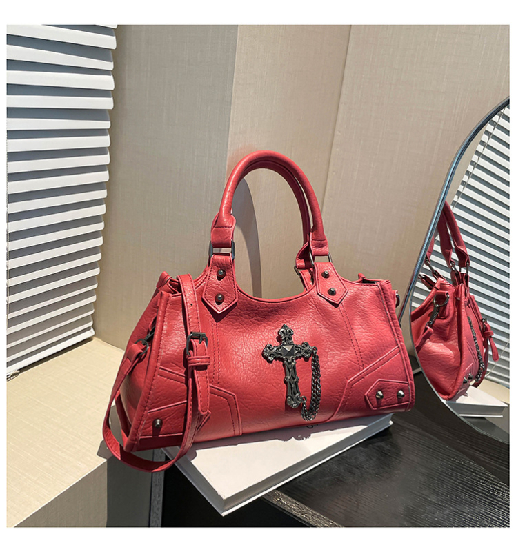 Ženska PU motociklistička torba preko ramena, baguette stil, horizontalni kvadratni oblik, džep na zatvarač, zimsko izdanje 2025