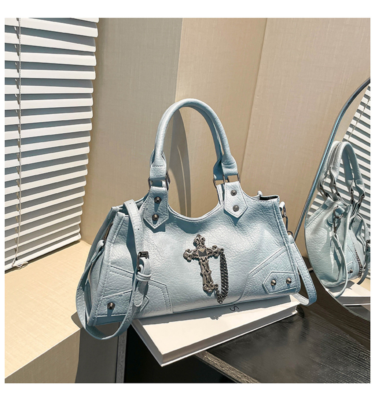 Ženska PU motociklistička torba preko ramena, baguette stil, horizontalni kvadratni oblik, džep na zatvarač, zimsko izdanje 2025