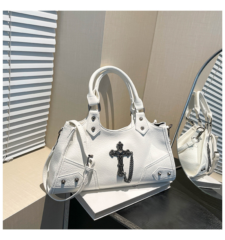 Ženska PU motociklistička torba preko ramena, baguette stil, horizontalni kvadratni oblik, džep na zatvarač, zimsko izdanje 2025