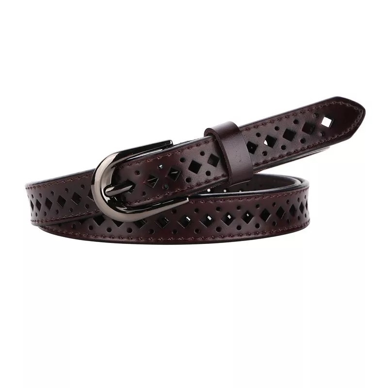 Sieviešu josta no īstas ādas ar sakausējuma D formas sprādzi, sprādze ar adatu, retro divslāņu liellopa āda