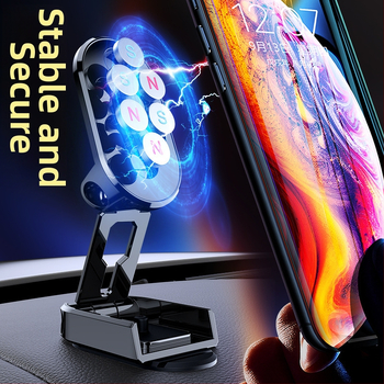 D11 Držiak na telefón do auta — Fire Leopard Industrial, magnetická sacia základňa, hliníkové telo, univerzálna navigácia