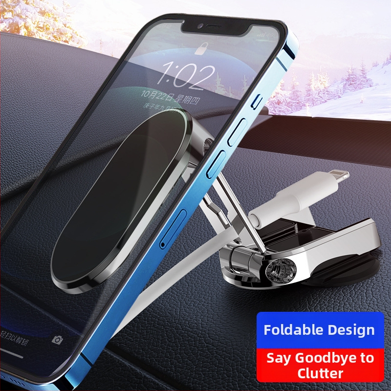 D11 Držiak na telefón do auta — Fire Leopard Industrial, magnetická sacia základňa, hliníkové telo, univerzálna navigácia