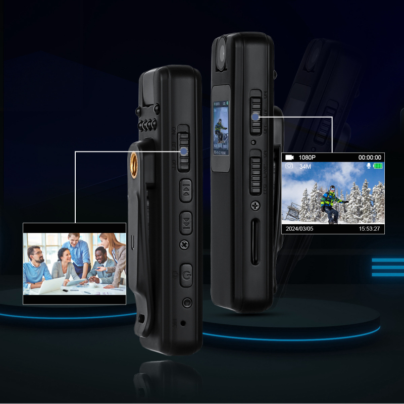 MC85 Zapisnik za prsa s noćnim vidom, 0,85'' LCD, MicroSD pohrana, ABS kućište, 400mAh baterija