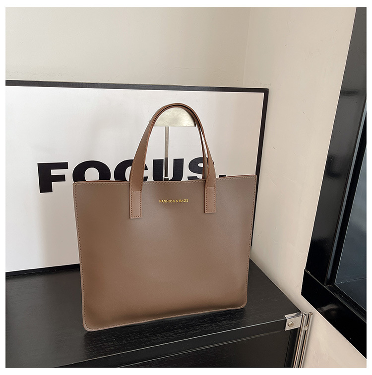 PU tote krepšys, gatvės mados stilius, horizontalaus kvadrato formos, sintetinės odos įdaila, atvira viršuje