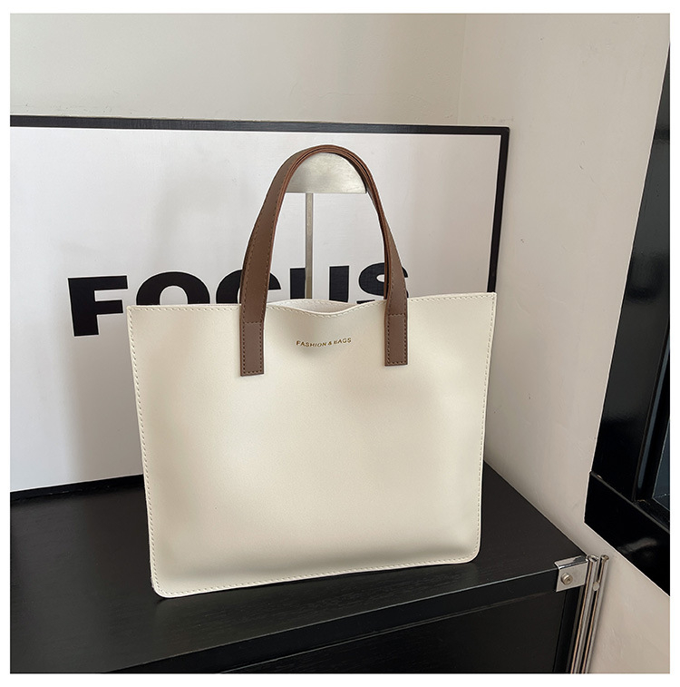 PU tote krepšys, gatvės mados stilius, horizontalaus kvadrato formos, sintetinės odos įdaila, atvira viršuje