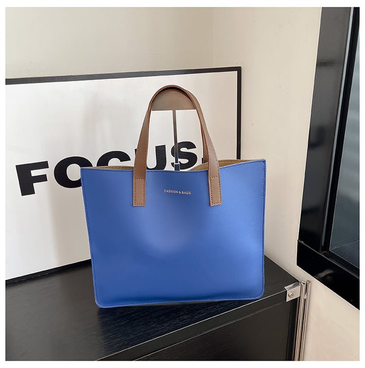 PU tote krepšys, gatvės mados stilius, horizontalaus kvadrato formos, sintetinės odos įdaila, atvira viršuje