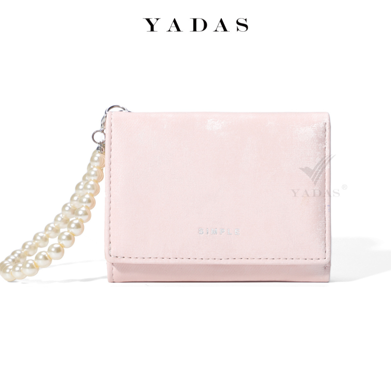 Držač kartica s perlom – prenosni luksuzni ženski novčanik, PU materijal, brend Yadas, stil: zrela žena, uzorak: jednobojan, podstava: poliester