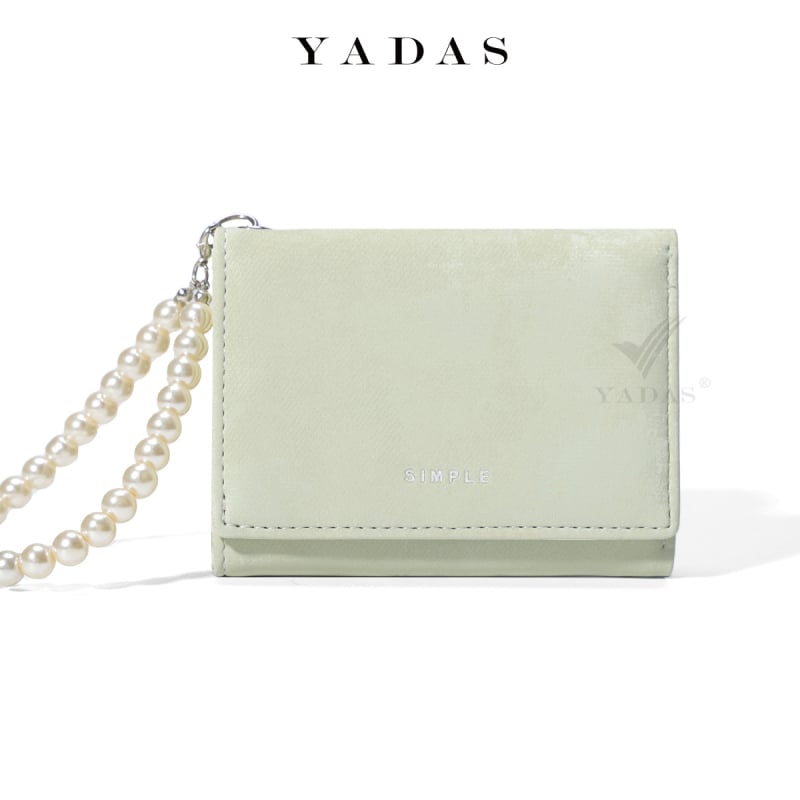 Držač kartica s perlom – prenosni luksuzni ženski novčanik, PU materijal, brend Yadas, stil: zrela žena, uzorak: jednobojan, podstava: poliester