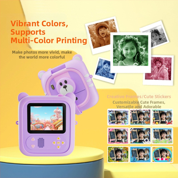 D2 Polaroid Laste Digitaalne Kaamera Pöörleva Objektiiviga ja Fotode Prindiga Mini | 48 MP sensor | 2.4" IPS-ekraan | TF-kaart | ABS-korpus | 1300 mAh aku