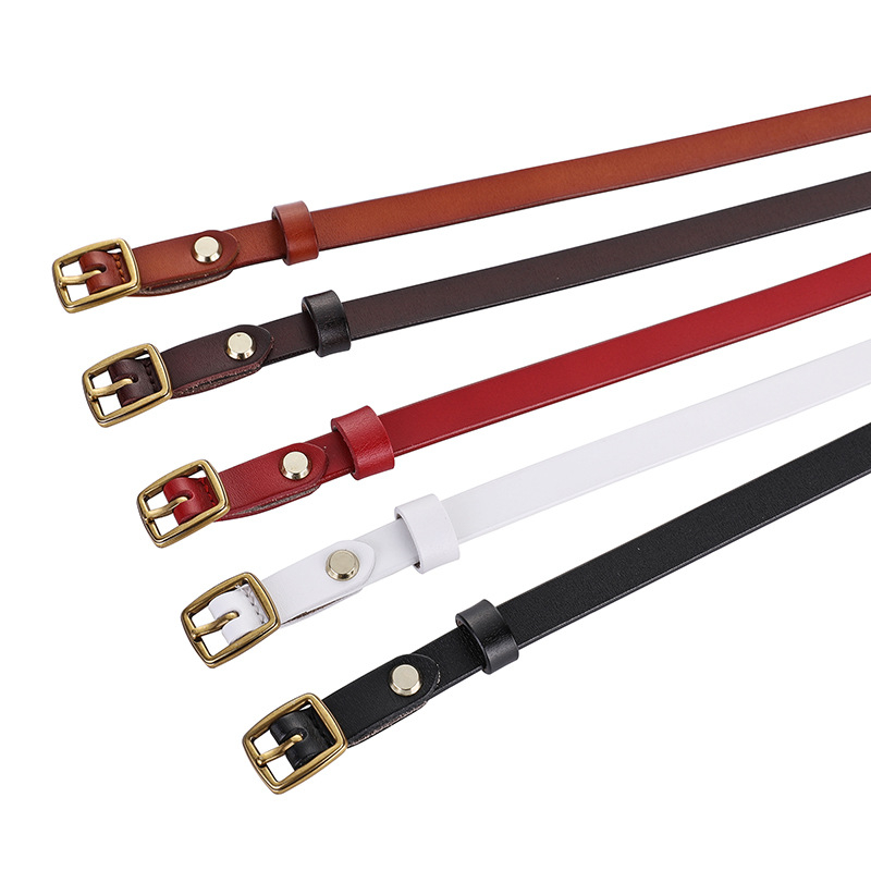 Sieviešu ādas josta – retro stils, plāna, divslāņu govs āda, sprādze no sakaļķa, japāņu aizvērums