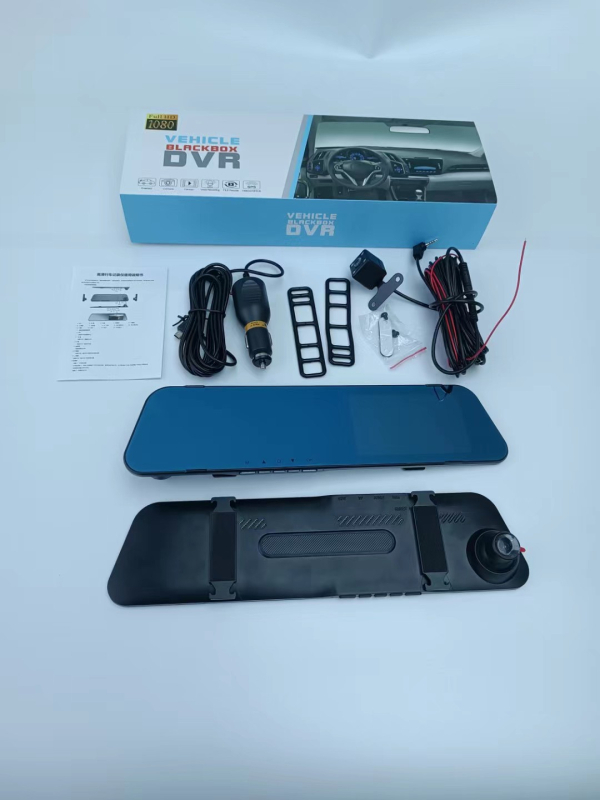 Видеорегистратор за огледало за обратно виждане H8 с предно и задно двойно заснемане, HD 720p, 140° ъгъл на виждане, 4,2-инчов дисплей, WiFi