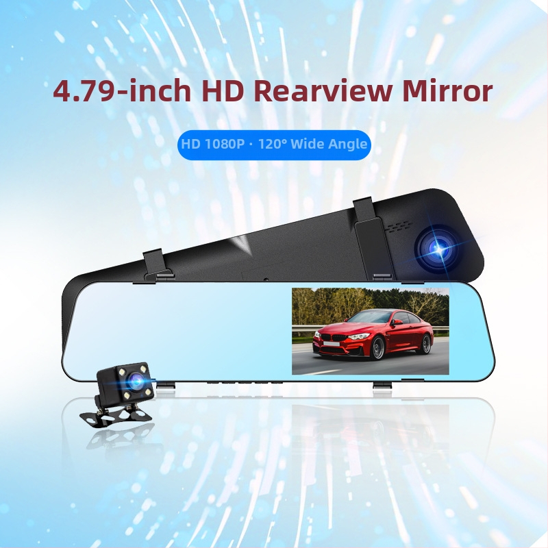 H8 spätné zrkadlo dash cam s predným a zadným záznamom, HD 720p, 140° uhol záberu, 4,2 palcový displej, WiFi