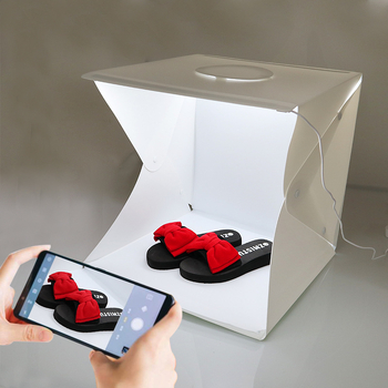 Mini studijos LED šviesos dėžė fotografavimui, nešiojama sulankstoma šviesos dėžė, švelnus apšvietimas, su saugojimo krepšiu