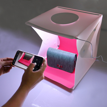 Mini studijos LED šviesos dėžė fotografavimui, nešiojama sulankstoma šviesos dėžė, švelnus apšvietimas, su saugojimo krepšiu