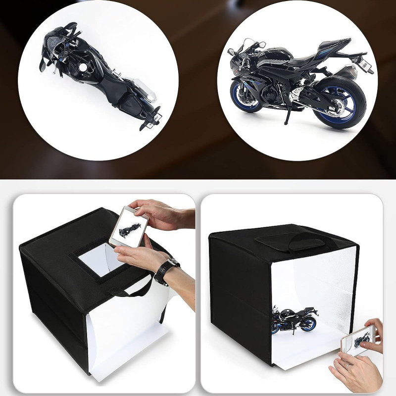 TULIYA Mini Studija su žiedine šviesa, poliesterio medžiaga, be ekrano, su parduotuvės trim garantijomis