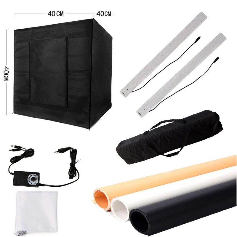 KFT-474 Kompaktiškas studijinis šviesos komplektas su Oxford audiniu ir atspindinčiu materialu, 2,8 kg