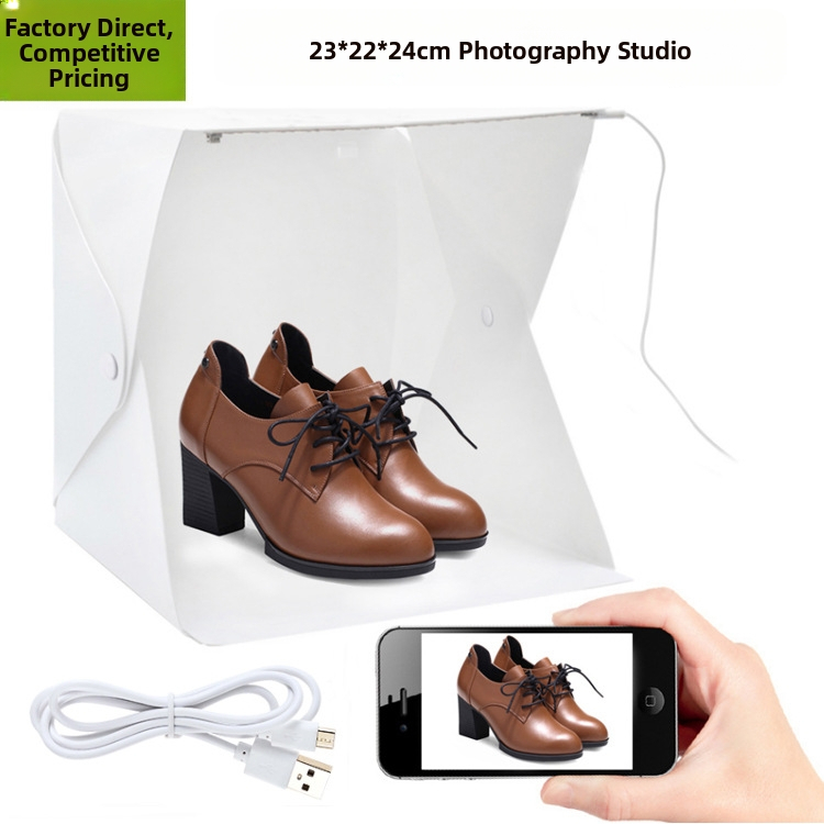 Fotografijos šviesos dėžutė su LED, sulankstoma, nešiojama, švelnus apšvietimas, atspari vandeniui