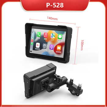 Motociklistička dash kamera s CarPlay, prednje i stražnje snimanje — Model P-528Z, kut gledanja 170°, 5MP, 64GB pohrana, nosač na upravljač