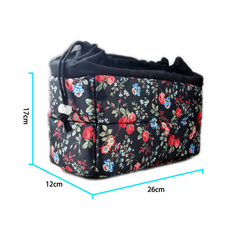 Torba za SLR fotoaparat, platno, cvjetni uzorak, model DRM-X4003-FB, otvaranje Draasher kopčom