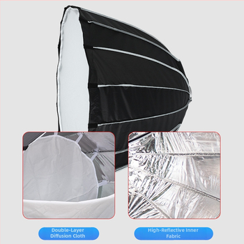 Švelnaus šviesos įrenginys asmeninei fotografijai su groteliniu gaubtu ir atspindinčia medžiaga — Shangwei, 2023