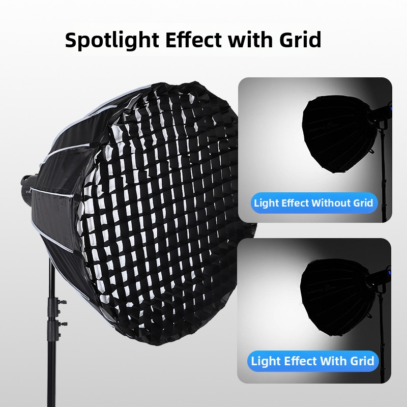 Pehmevalgus seade isiklikuks fotograafiatööks grill-lambi varju ja peegeldava kangaga — Shangwei, 2023