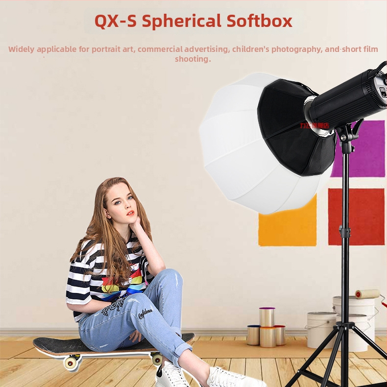 Laterna kate – lampi tarvik, sfääriline pehme valguse pall, kiire vabastus, kiire paigaldus, professionaalseks fotograafiaks, materjal: pehme valgusega kangas; mudel: lantern cover