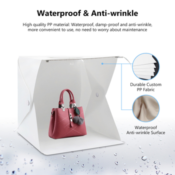 Nešiojama LED mini fotografijos šviesos dėžė su viršutine atidarymo anga