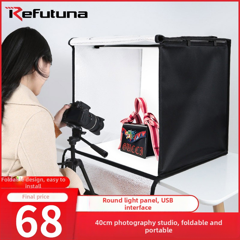 Mini fotostudio - Značka: refutuna; Model: Ring light verzia so dvojfarebnou teplotou; Materiál: polyester + LED panel; Hmotnosť: 2.6 kg; Kód produktu: Syled440 ssd