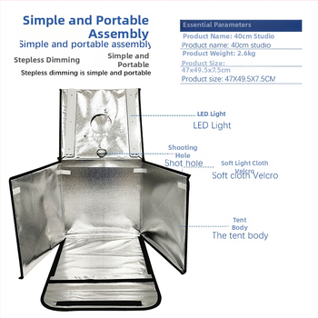 YUYUE 40CM Malé Štúdio Svetlo pre Fotografovanie – Látková Konštrukcia, 40CM Displej, Pre Profesionálne Fotografovanie