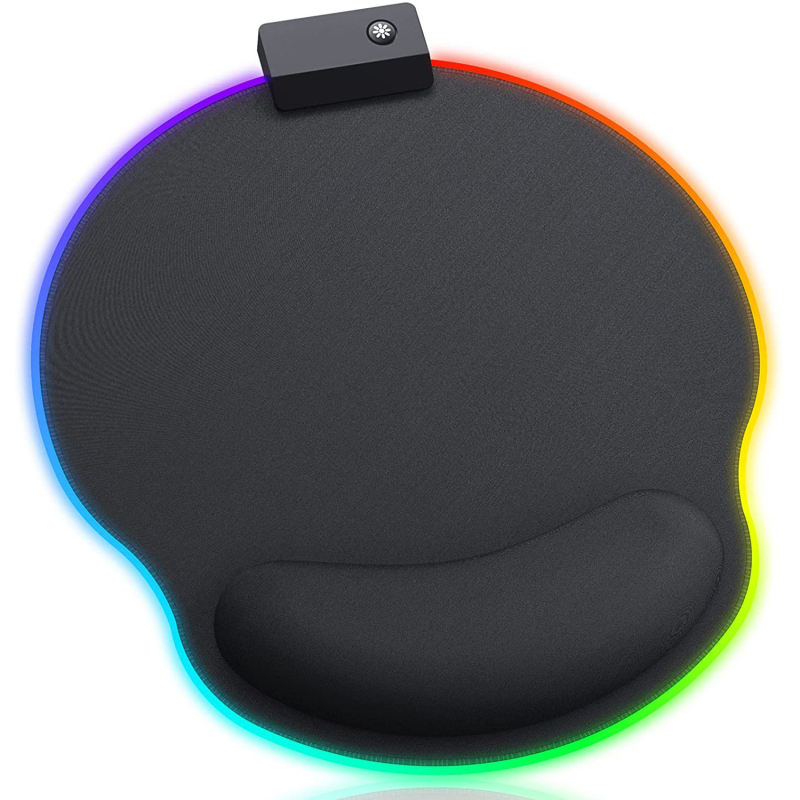 Stolna podloga s podrškom zapešća (Model Q3, Materijal: guma + tkanina, jednostrana, Podrška zapešću, OEM)