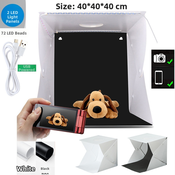 Kompaktne foto štúdio so dvojitým osvetlením a softboxom (skladací dizajn, prenosné)