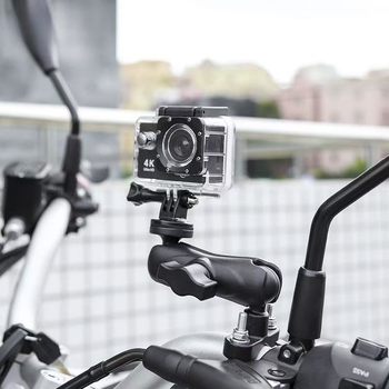 BSDDP Držač za GoPro akcijsku kameru od aluminijske legure, baza kuglične glave i spojni štap, za motocikl i držač za telefon