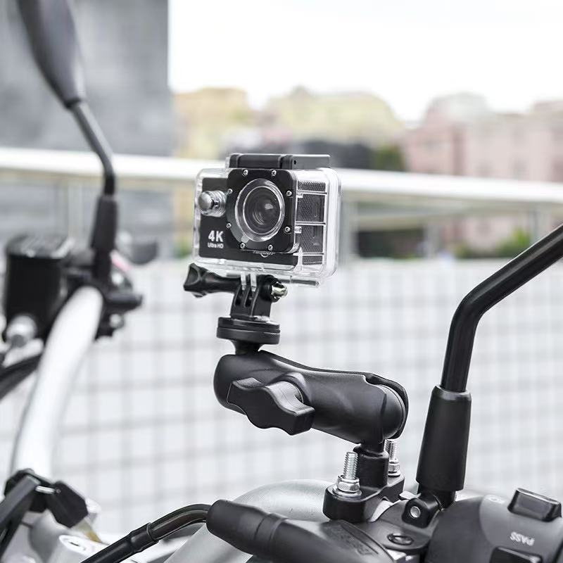 BSDDP Držač za GoPro akcijsku kameru od aluminijske legure, baza kuglične glave i spojni štap, za motocikl i držač za telefon