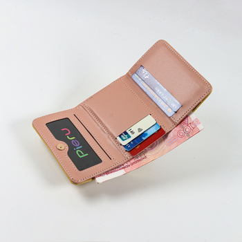 Női rövid pénztárca cipzárral, 3 rekesz, PU bőr, PU bélés, városi egyszerű stílus, Pieru, nyár 2024