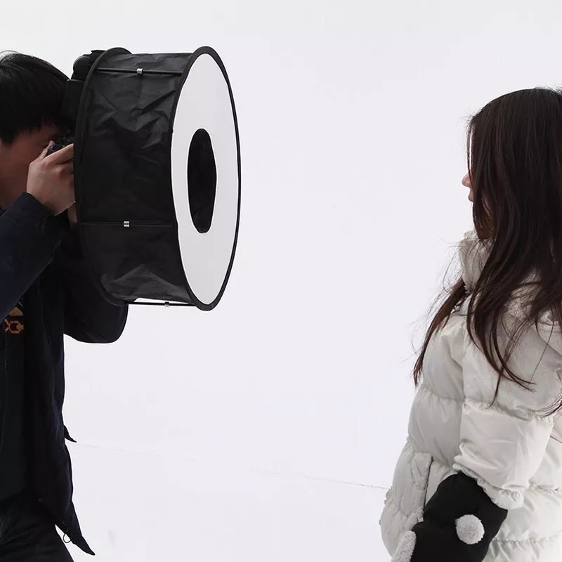 Kružni ring flash softbox s preklopnim dizajnom za makrofotografiju — mekano svjetlo, uvozno mekano platno, OEM obrada