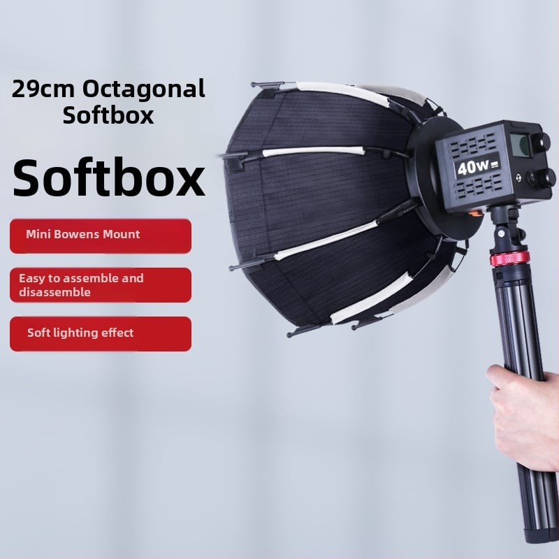 Softbox rinkinys - aštuoniakampio mini studijos dizainas, model Diffuser-s30; svoris 388 g; profesionaliai fotografijai