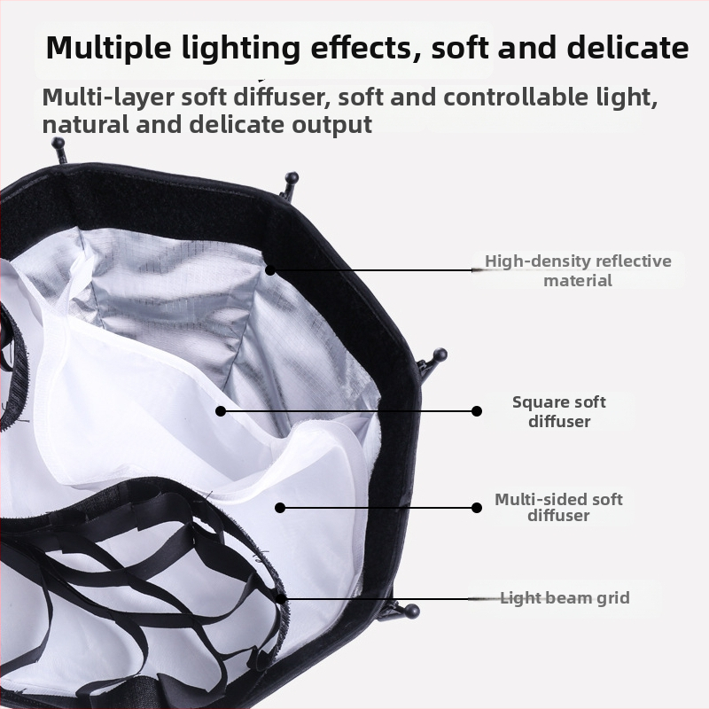 Softbox sada - osemboký mini štúdio dizajn, model Diffuser-s30; hmotnosť 388 g; pre profesionálnu fotografiu