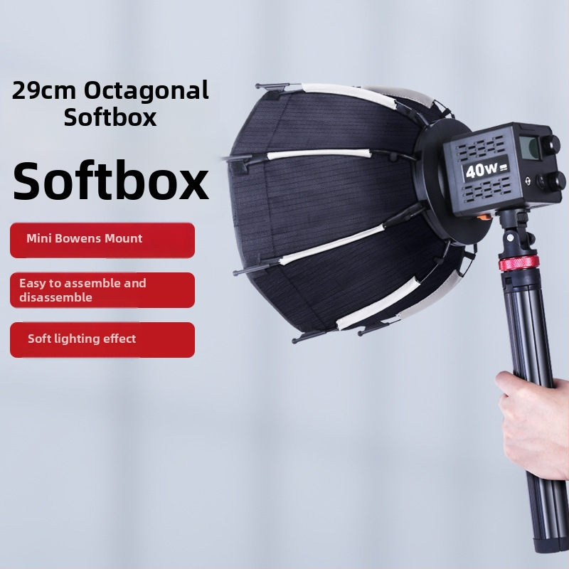 Softbox rinkinys - aštuoniakampio mini studijos dizainas, model Diffuser-s30; svoris 388 g; profesionaliai fotografijai