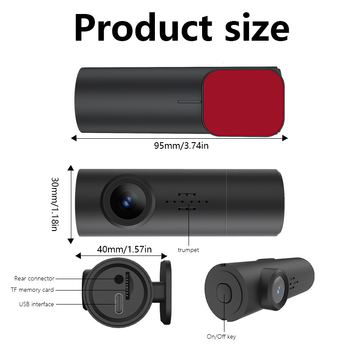 Автомобилен видеорегистратор с Wi-Fi, 1080p, 170° широк ъгъл, циклично записване, TF карта