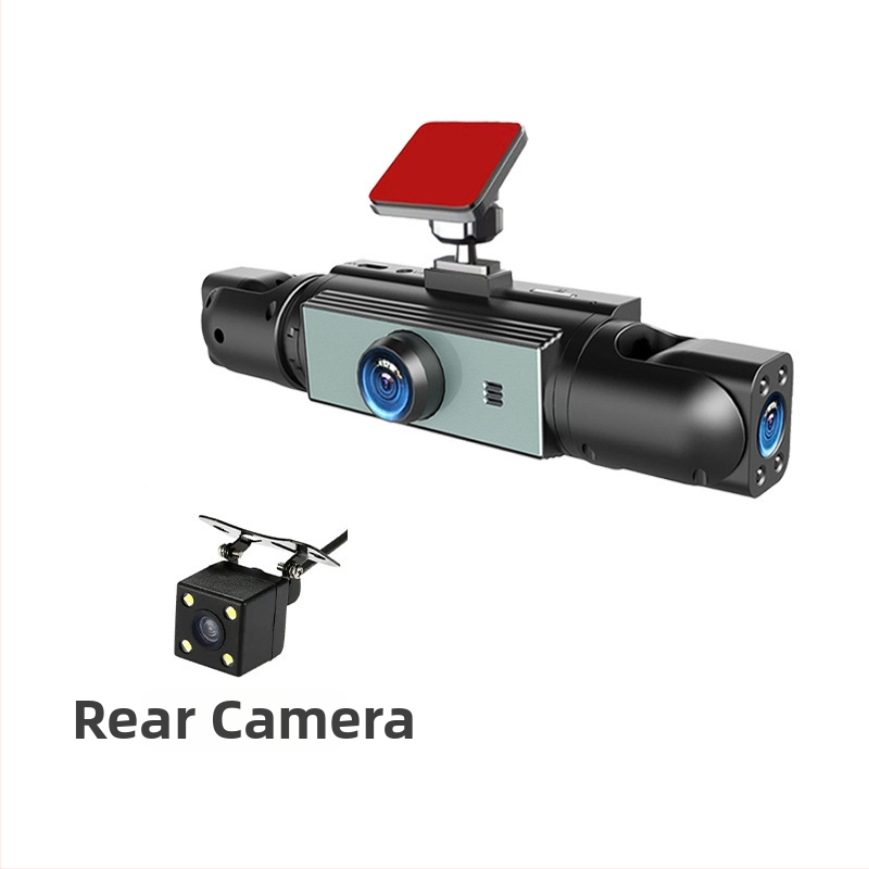 Dashcam so štyrmi objektívmi, Wi-Fi, 3,16-palcový displej, HD nočné videnie, široký uhol