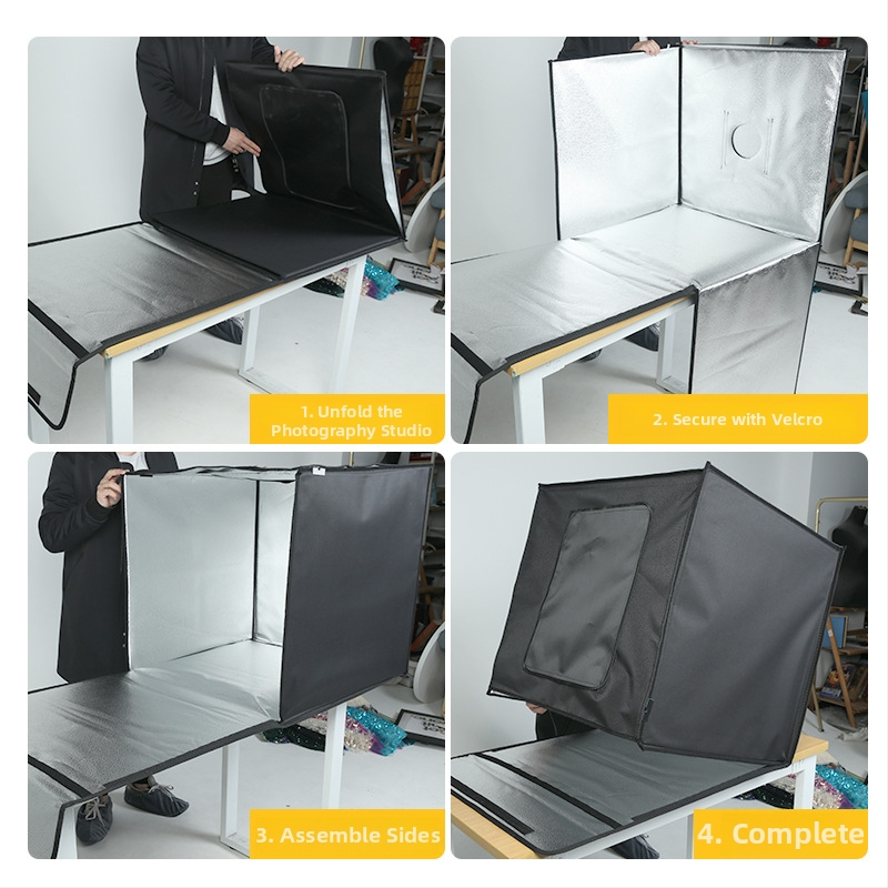 Malo sklopno LED foto-studio za fotografiranje nakita (Model: Folding photo studio; Materijal: Oxford tkanina + reflektirajući materijal; Značka: 80cm studio)