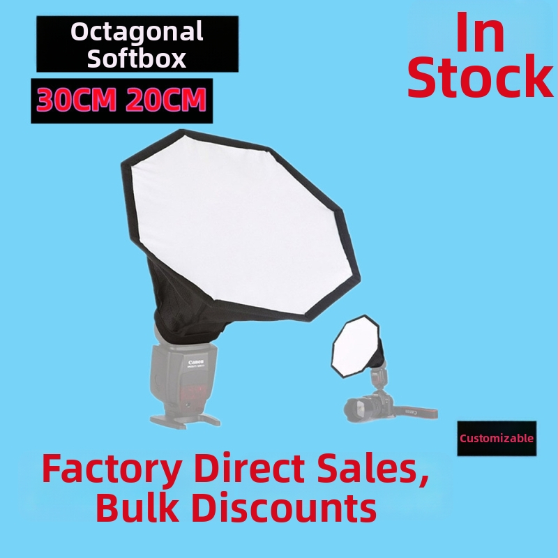 Oktagonálny softbox pre štúdiové osvetlenie – kompatibilný s off-camera bleskom, skladateľný dvojvrstvový dizajn, dovážaný mäkký materiál