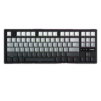 87‑klávesová mechanická klávesnica s káblovým pripojením, RGB podsvietením, PBT keycapy a bočné vygravírované priehľadné gradientné keycapy